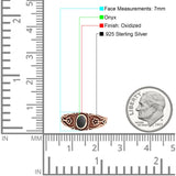 Vintage Style Flower Design Oval Thumb Ring Statement Fashion Oxidized Lab Created Opal 925 Sterling Silver