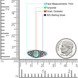 Vintage Style Flower Design Oval Thumb Ring Statement Fashion Oxidized Lab Created Opal 925 Sterling Silver