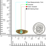 Vintage Style Flower Design Oval Thumb Ring Statement Fashion Oxidized Lab Created Opal 925 Sterling Silver