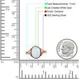 Oval Split Shank Created Opal Oxidized Ring 925 Sterling Silver