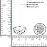 Heart Infinity Ring Oxidized Band 925 Sterling Silver Thumb Ring (8mm)