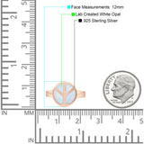 Peace Sign Thumb Ring Lab Created Opal 925 Sterling Silver