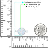 Peace Sign Thumb Ring Lab Created Opal 925 Sterling Silver