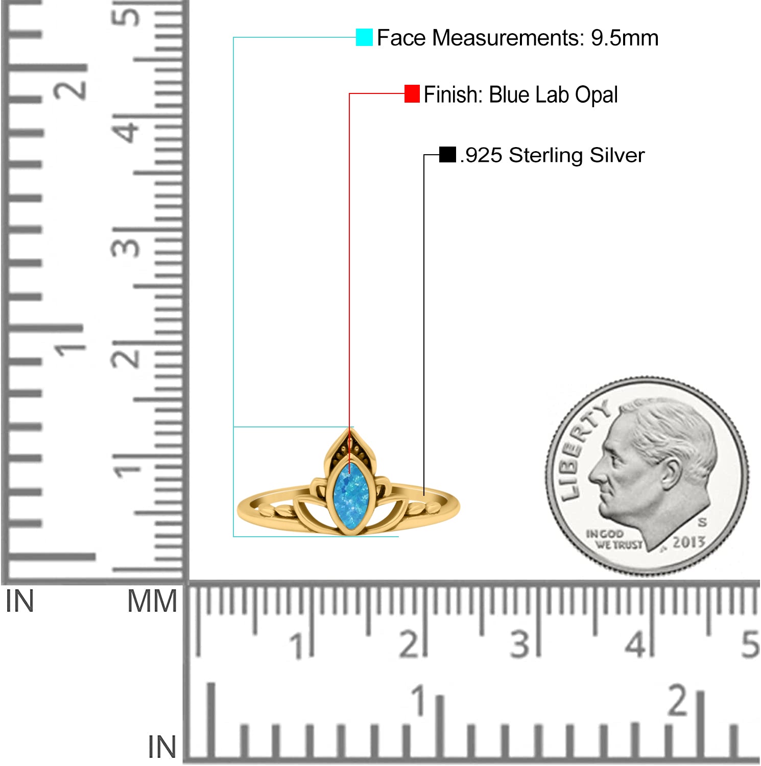 Marquise Petite Dainty Thumb Ring Oxidized Lab Created Opal Statement Fashion Ring 925 Sterling Silver