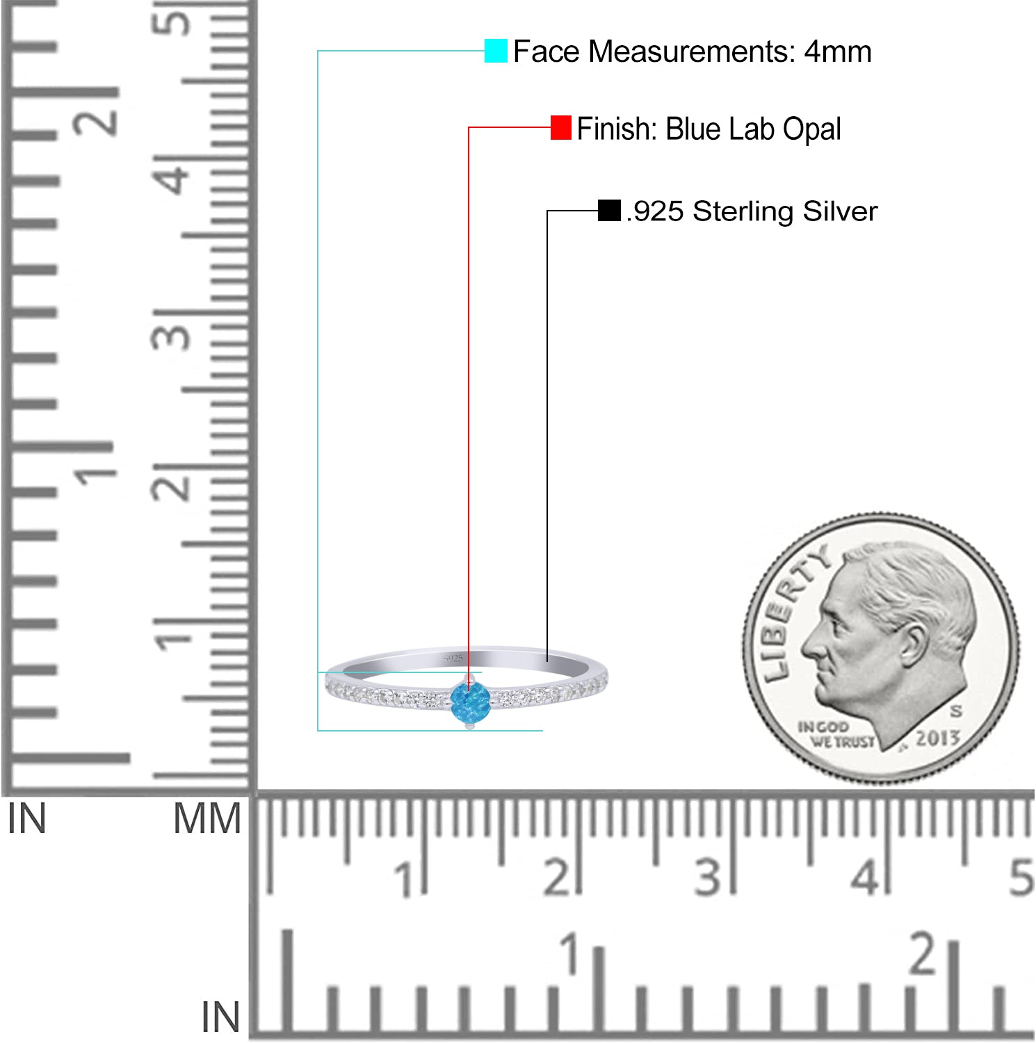 Solitaire Accent Dazzling Thumb Ring Round Lab Created Opal Statement Fashion Ring Solid 925 Sterling Silver