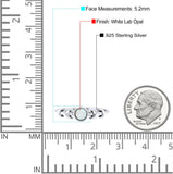 Moon Phases Oxidized Thumb Ring Statement Fashion Ring Lab Created Opal 925 Sterling Silver