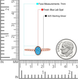 Rope Petite Dainty Lab Created Opal Oval Ring Solid 925 Sterling Silver
