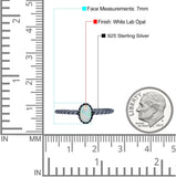 Rope Petite Dainty Lab Created Opal Oval Ring Solid 925 Sterling Silver