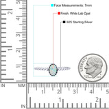 Rope Petite Dainty Lab Created Opal Oval Ring Solid 925 Sterling Silver