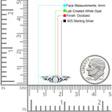 Weave Trinity Celtic Oval Thumb Ring Statement Fashion Oxidized Lab Created Opal 925 Sterling Silver