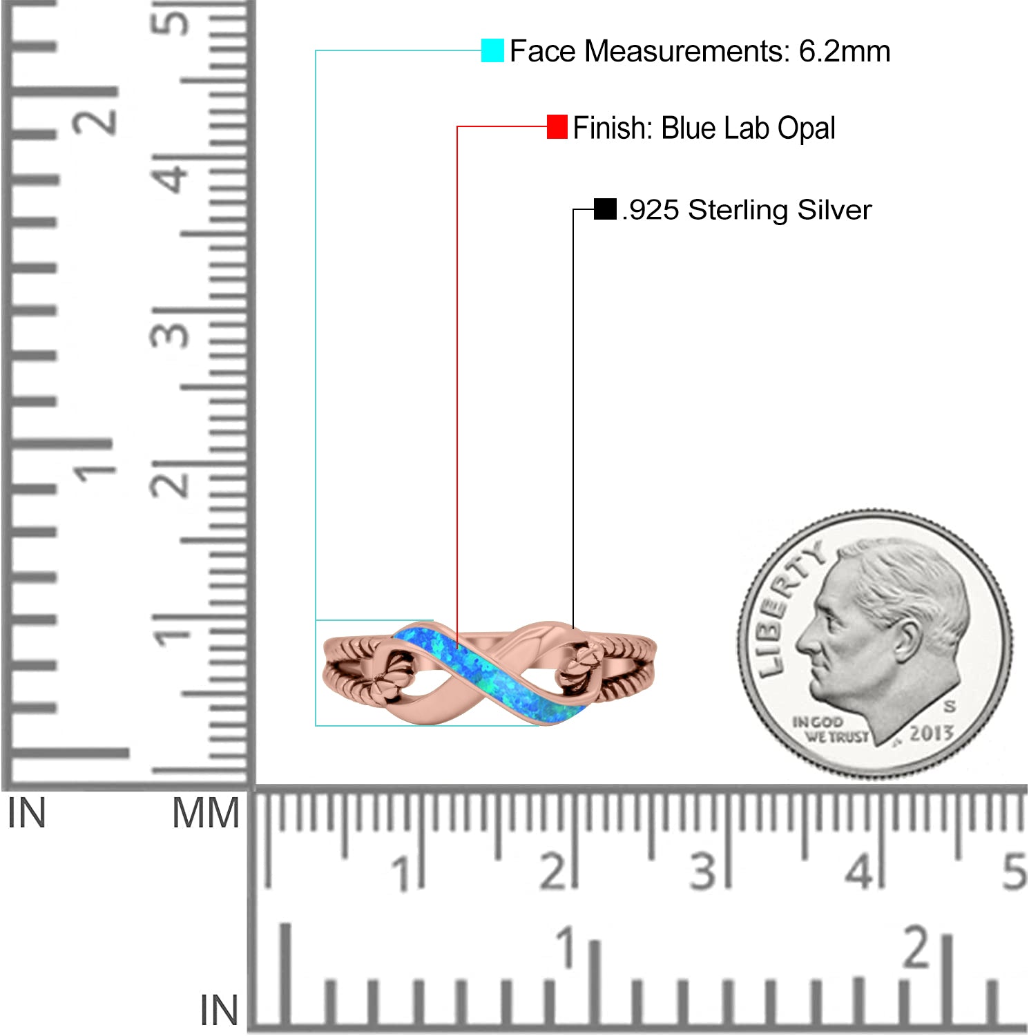 Infinity Wedding Engagement Ring Lab Created Opal 925 Sterling Silver