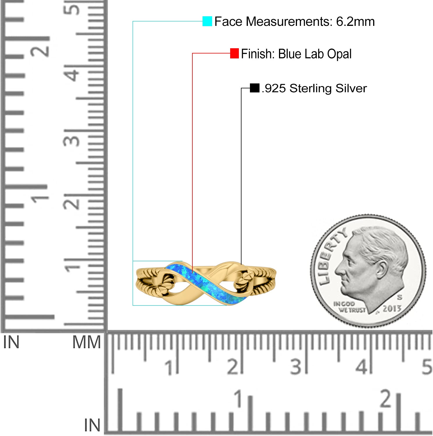 Infinity Wedding Engagement Ring Lab Created Opal 925 Sterling Silver