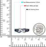 Infinity Wedding Engagement Ring Lab Created Opal 925 Sterling Silver