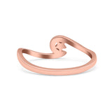 Wave & Star Wedding Engagement Ring Lab Created Opal 925 Sterling Silver