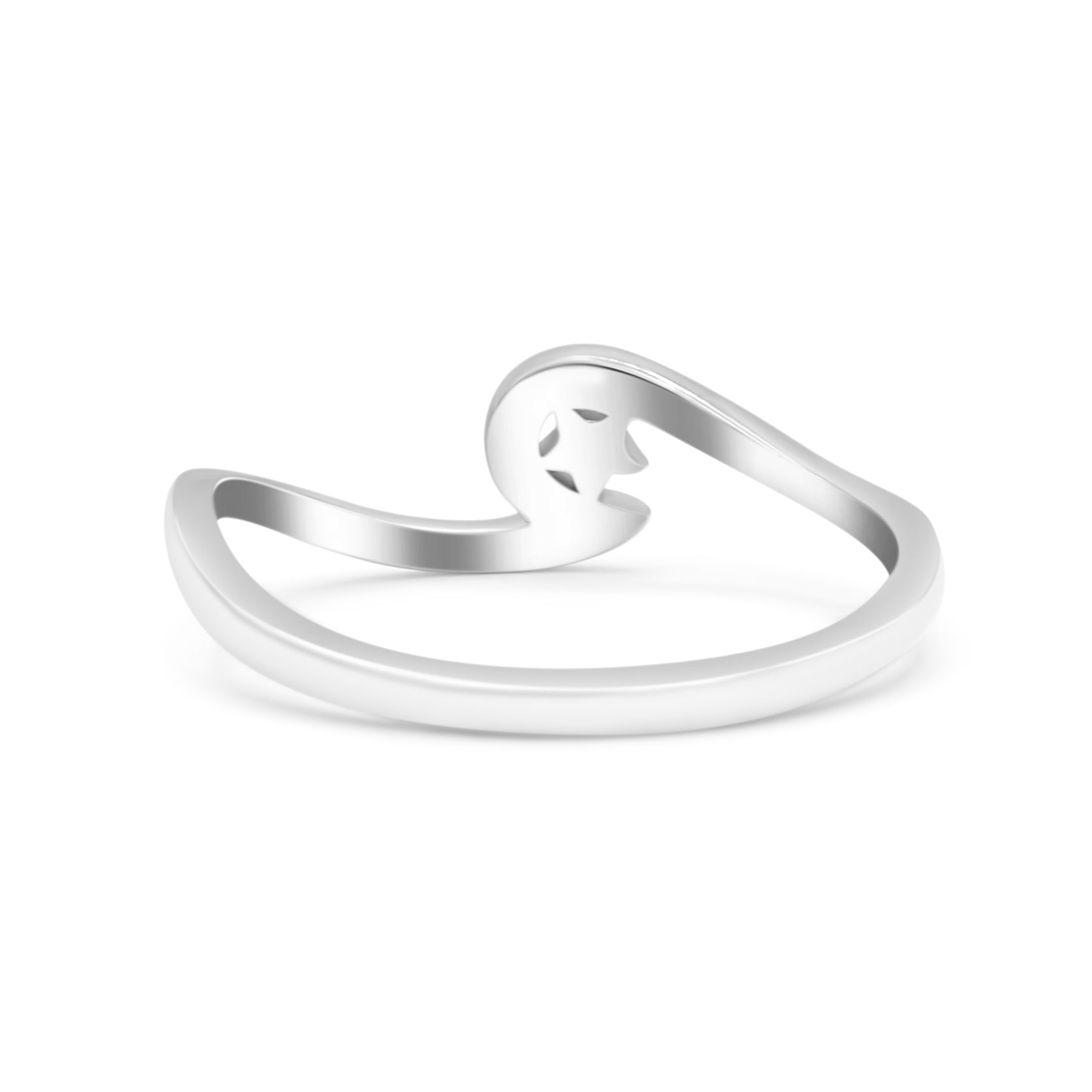 Wave & Star Wedding Engagement Ring Lab Created Opal 925 Sterling Silver