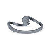 Wave & Star Wedding Engagement Ring Lab Created Opal 925 Sterling Silver