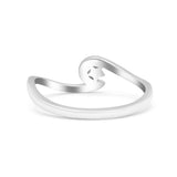 Wave & Star Wedding Engagement Ring Lab Created Opal 925 Sterling Silver