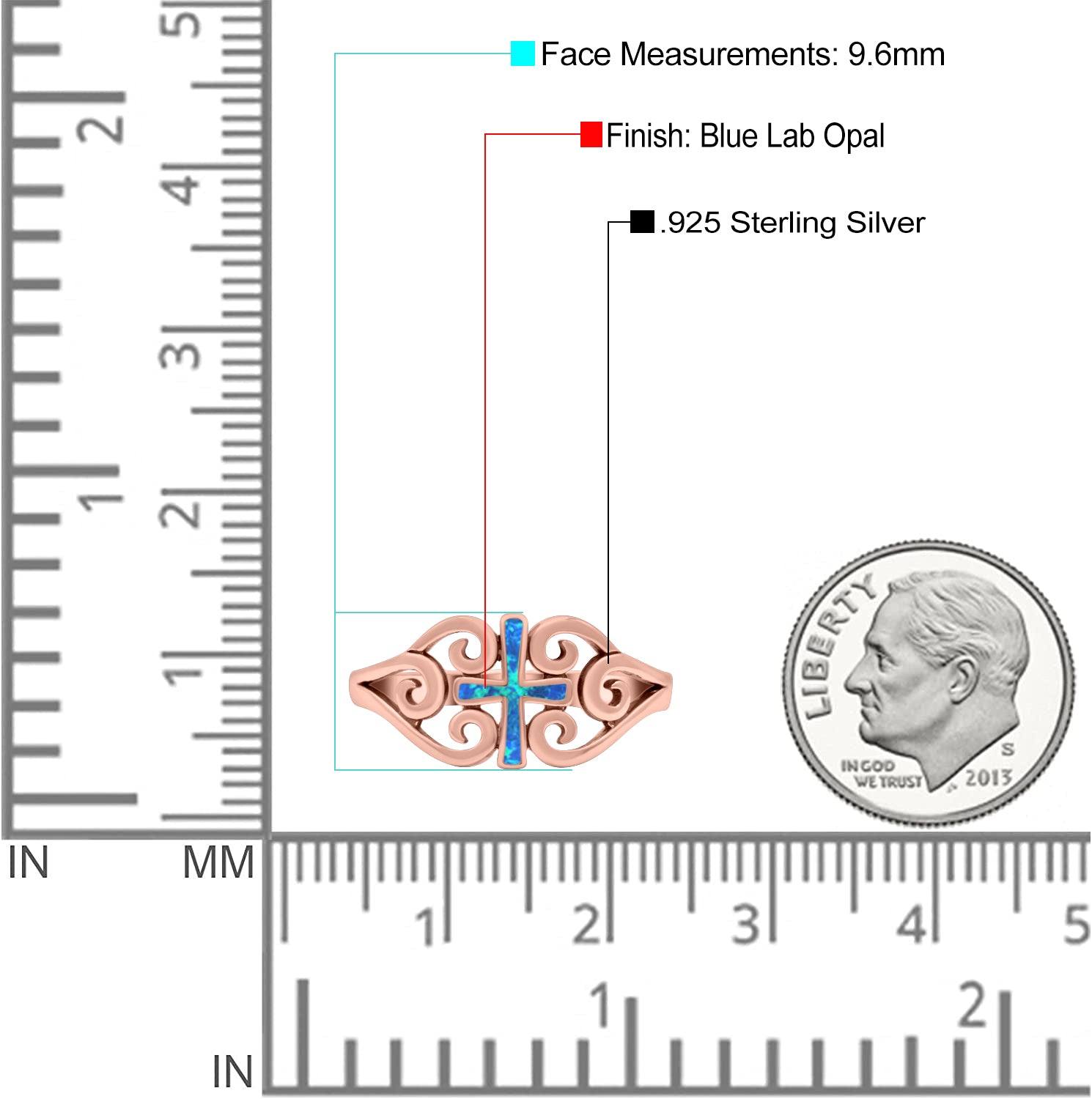 Cross Wedding Engagement Ring Lab Created Opal 925 Sterling Silver