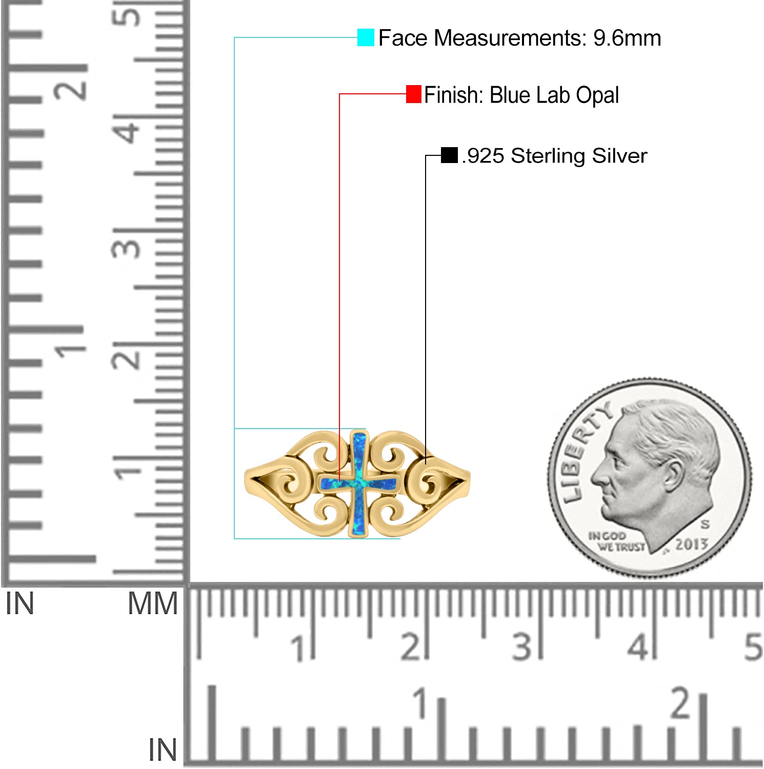 Cross Wedding Engagement Ring Lab Created Opal 925 Sterling Silver