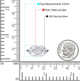 Cross Wedding Engagement Ring Lab Created Opal 925 Sterling Silver