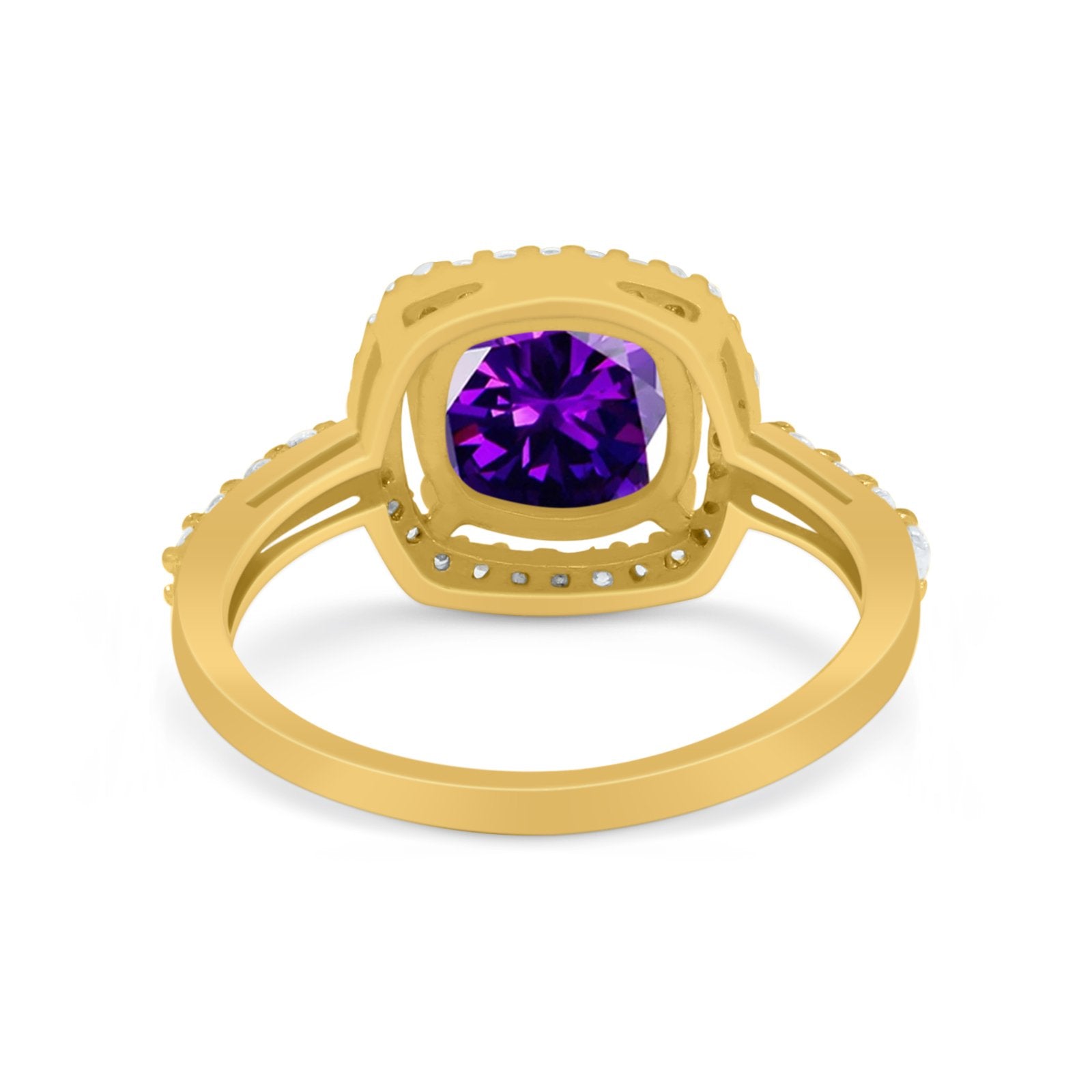 Art Deco Cushion Cut Engagement Ring Simulated Cubic Zirconia 925 Sterling Silver