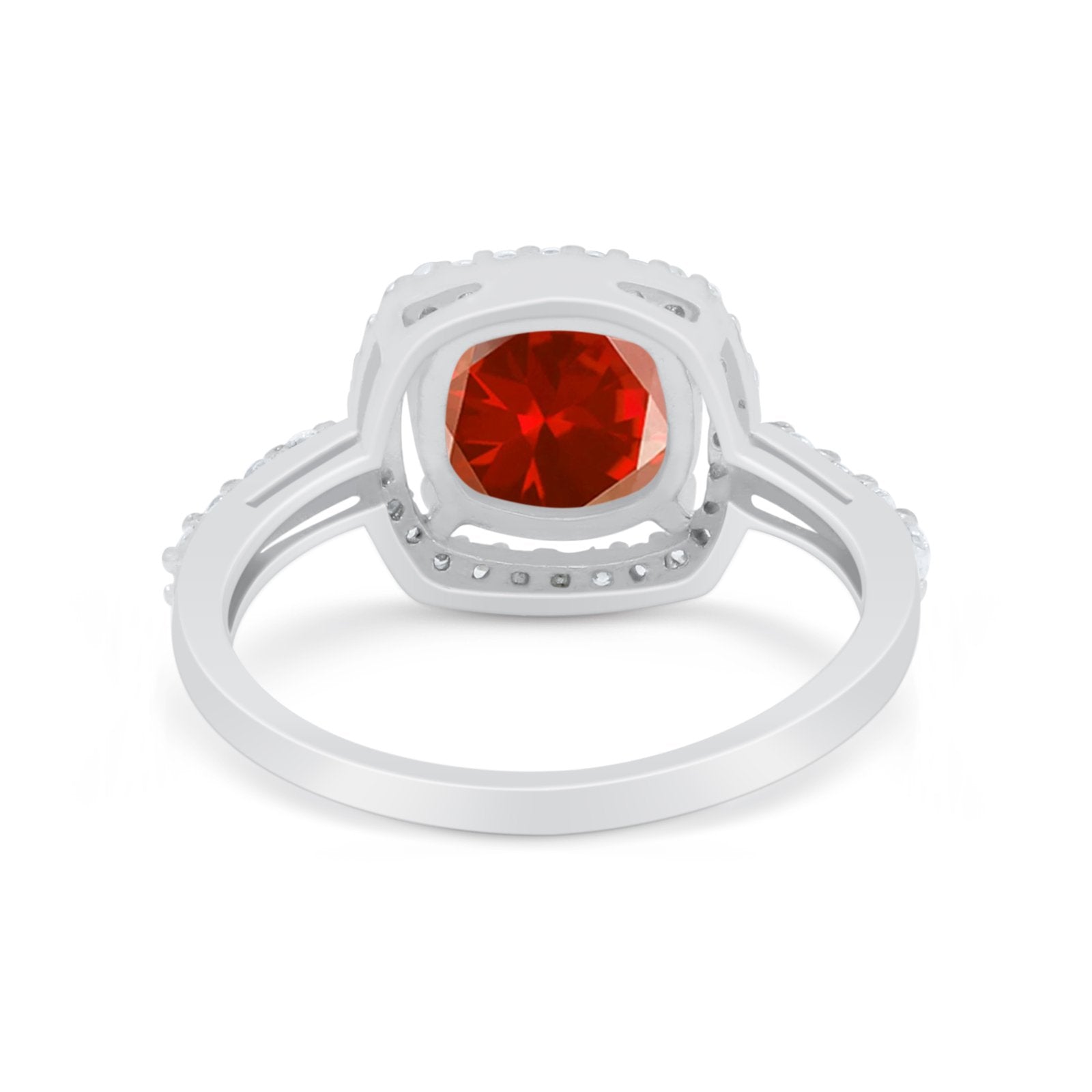 Art Deco Cushion Cut Engagement Ring Simulated Cubic Zirconia 925 Sterling Silver