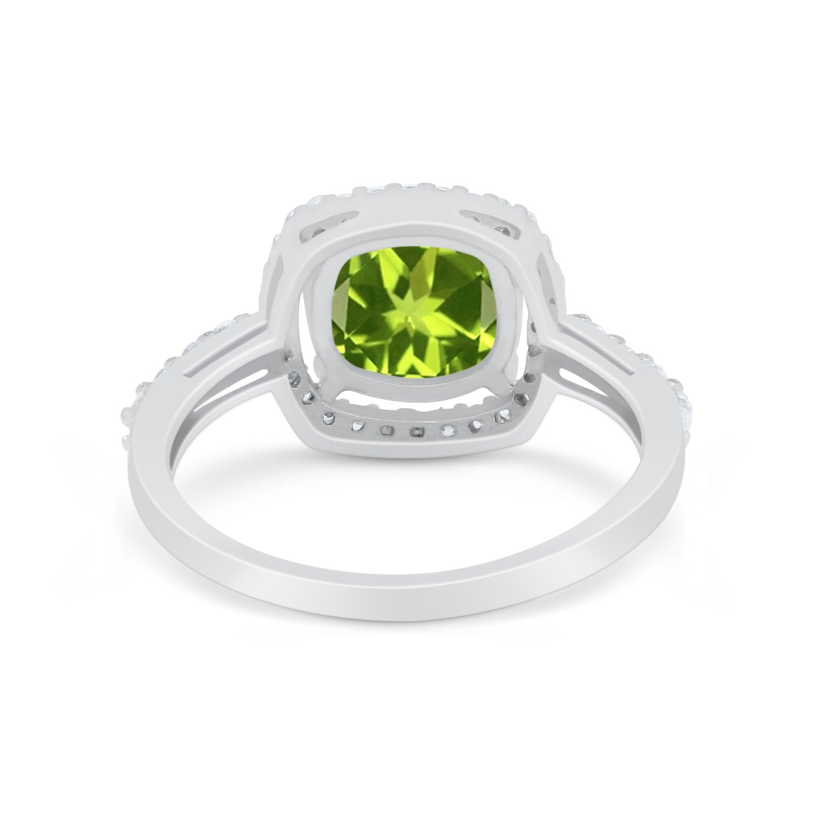 Art Deco Cushion Cut Engagement Ring Simulated Cubic Zirconia 925 Sterling Silver