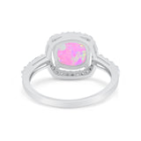 Art Deco Cushion Cut Engagement Ring Simulated Cubic Zirconia 925 Sterling Silver