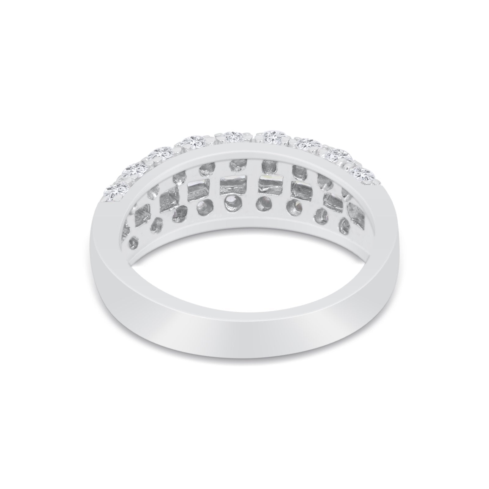 Half Eternity Wedding Band Simulated Cubic Zirconia 925 Sterling Silver