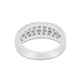 Half Eternity Wedding Band Simulated Cubic Zirconia 925 Sterling Silver