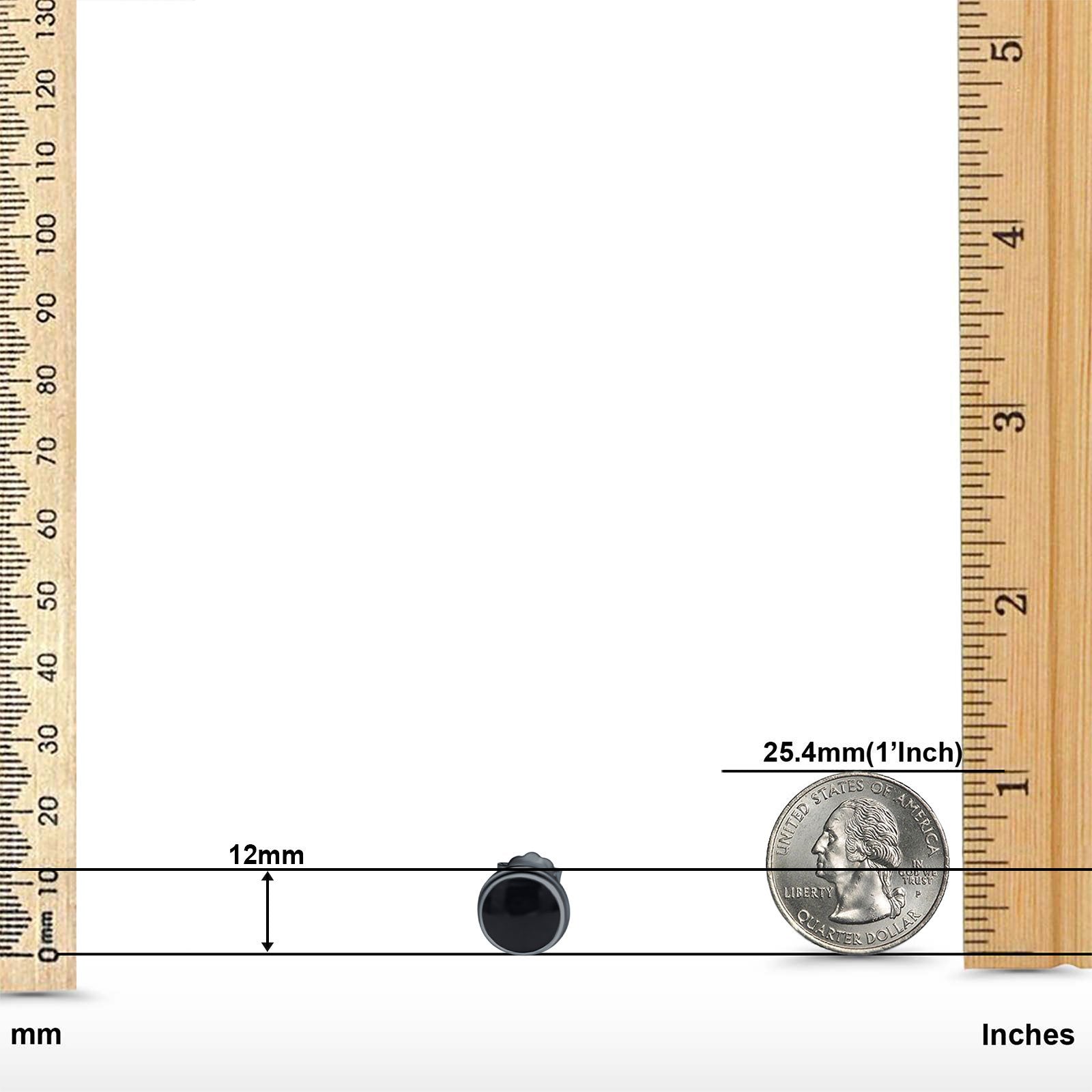 Half Ball Stud Earrings Round 925 Sterling Silver (5mm-16mm)