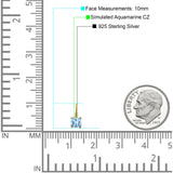 Cushion Leverback Earrings Cubic Zirconia 925 Sterling Silver