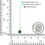 Cushion Leverback Earrings Cubic Zirconia 925 Sterling Silver