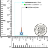 Cushion Leverback Earrings Cubic Zirconia 925 Sterling Silver