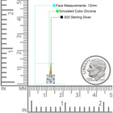 Cushion Leverback Earrings Cubic Zirconia 925 Sterling Silver