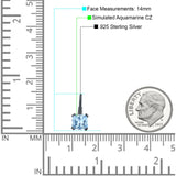 Cushion Leverback Earrings Cubic Zirconia 925 Sterling Silver