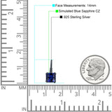 Cushion Leverback Earrings Cubic Zirconia 925 Sterling Silver