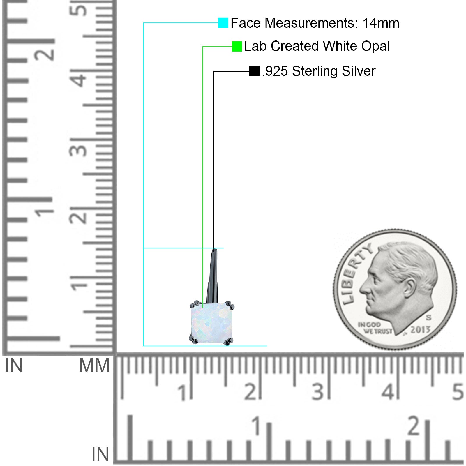 Cushion Leverback Earrings Cubic Zirconia 925 Sterling Silver
