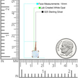 Cushion Leverback Earrings Cubic Zirconia 925 Sterling Silver