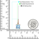 Cushion Leverback Earrings Cubic Zirconia 925 Sterling Silver