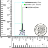 Cushion Leverback Earrings Cubic Zirconia 925 Sterling Silver