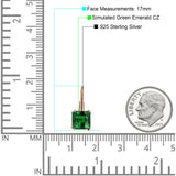 Cushion Leverback Earrings Cubic Zirconia 925 Sterling Silver