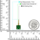 Cushion Leverback Earrings Cubic Zirconia 925 Sterling Silver