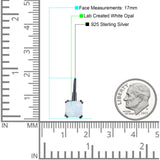 Cushion Leverback Earrings Cubic Zirconia 925 Sterling Silver