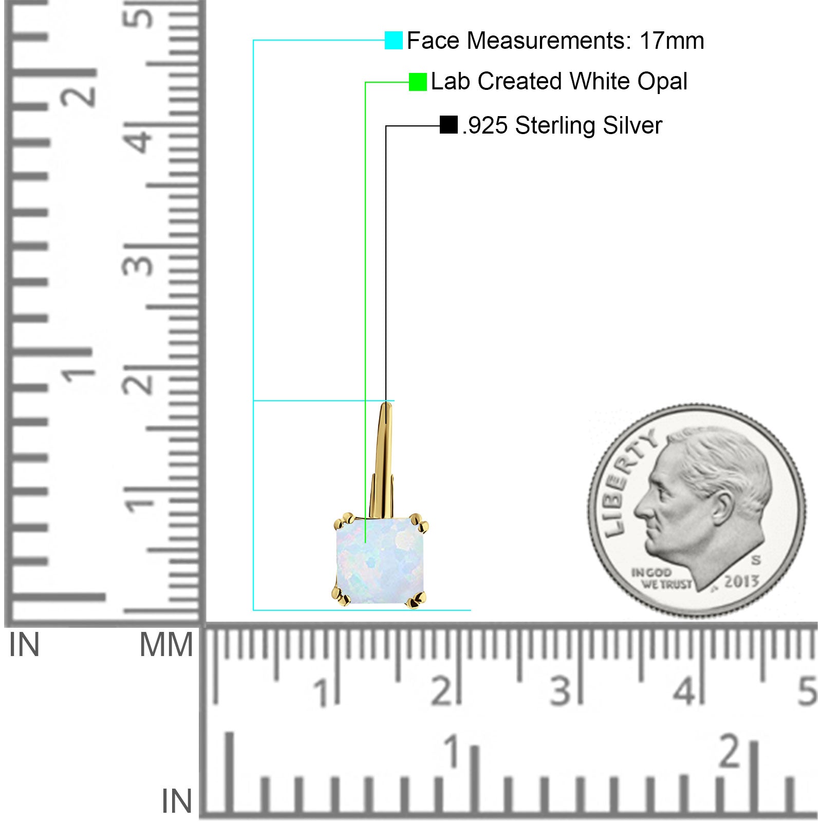Cushion Leverback Earrings Cubic Zirconia 925 Sterling Silver