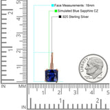 Cushion Leverback Earrings Cubic Zirconia 925 Sterling Silver