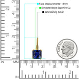 Cushion Leverback Earrings Cubic Zirconia 925 Sterling Silver