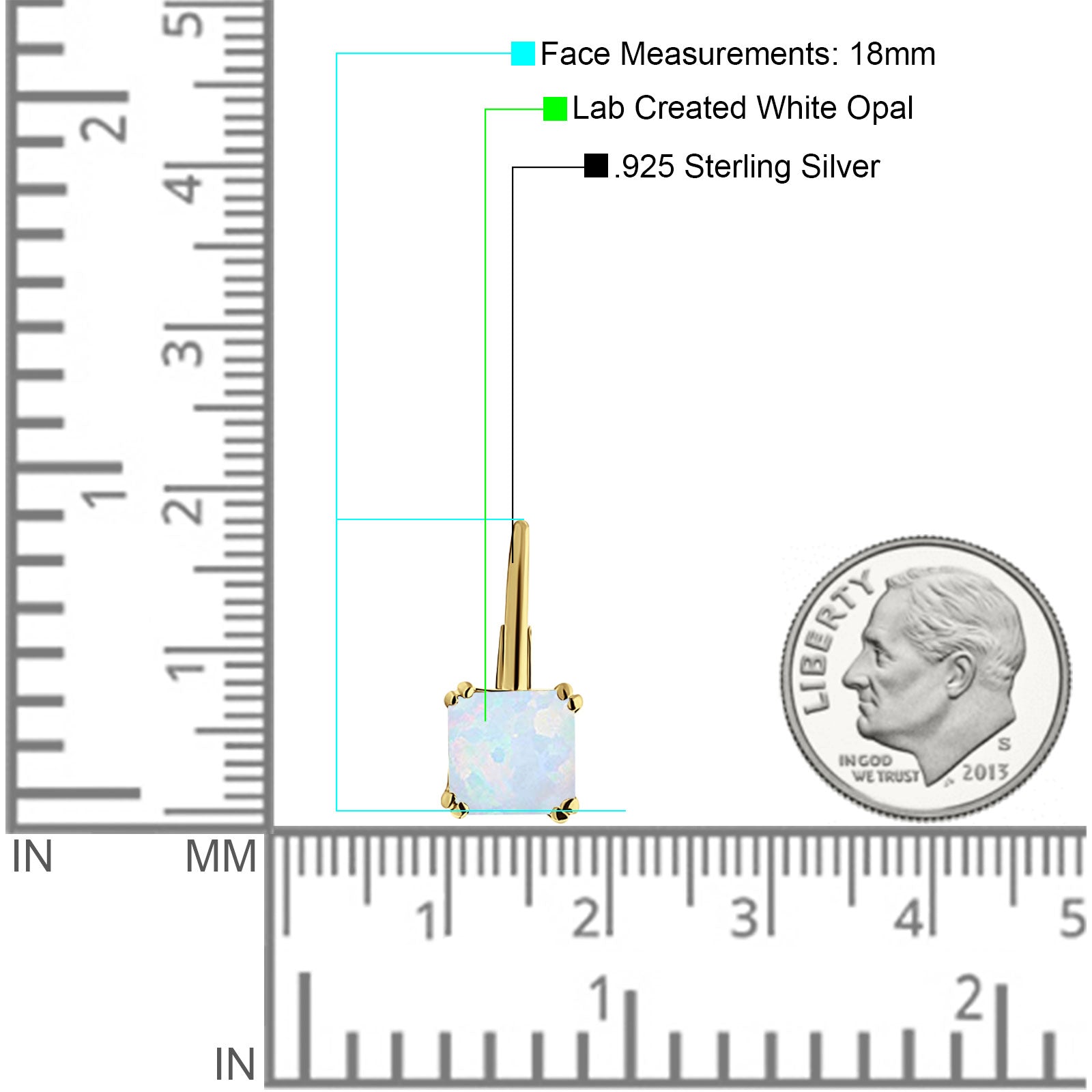 Cushion Leverback Earrings Cubic Zirconia 925 Sterling Silver