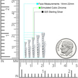 Huggie Hoop Earrings Round Cubic Zirconia 925 Sterling Silver