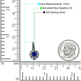 Leverback Round Hoop Earrings Cubic Zirconia 925 Sterling Silver